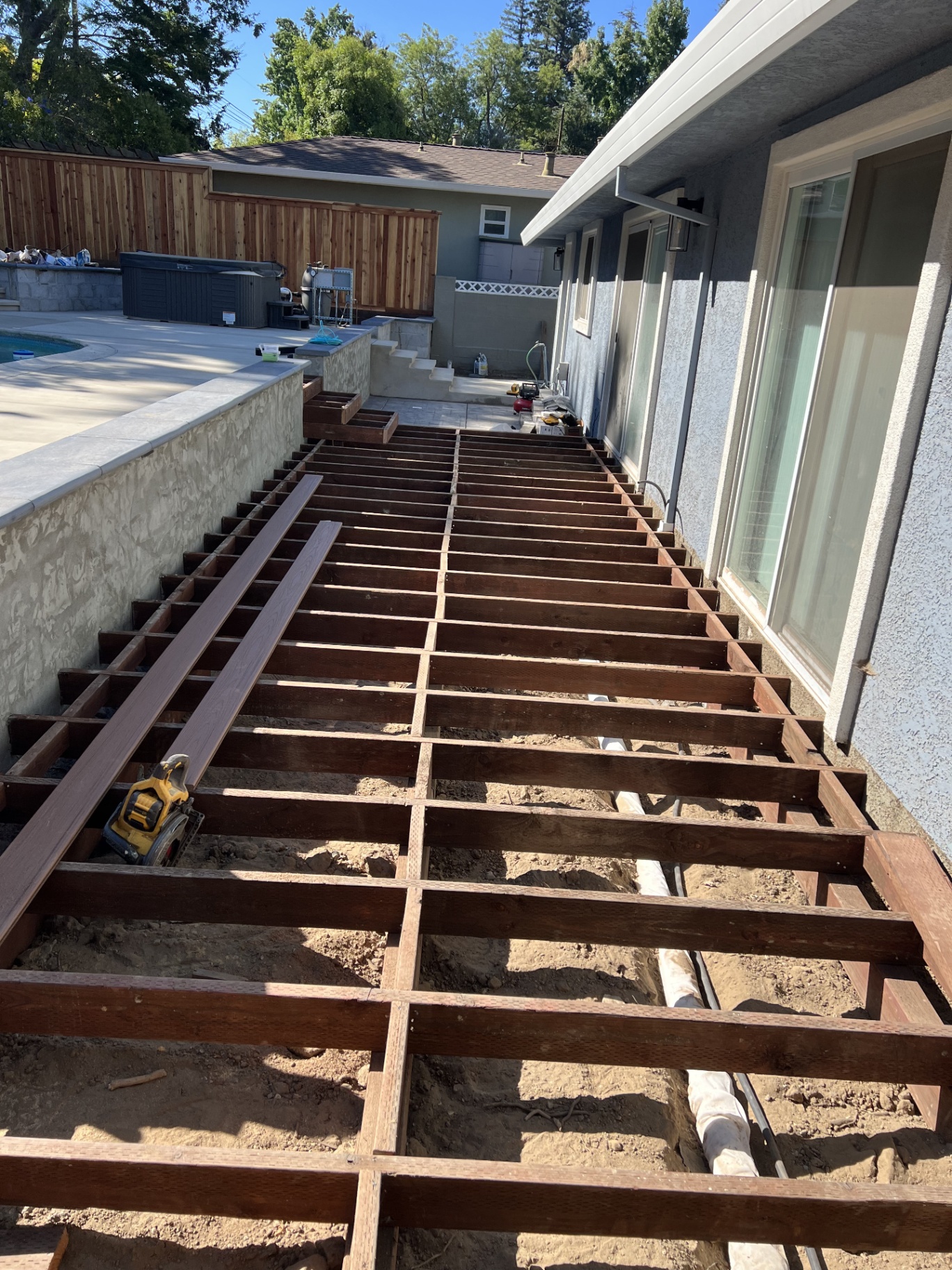 Joist Framing Along Pool Deck in Sacramento