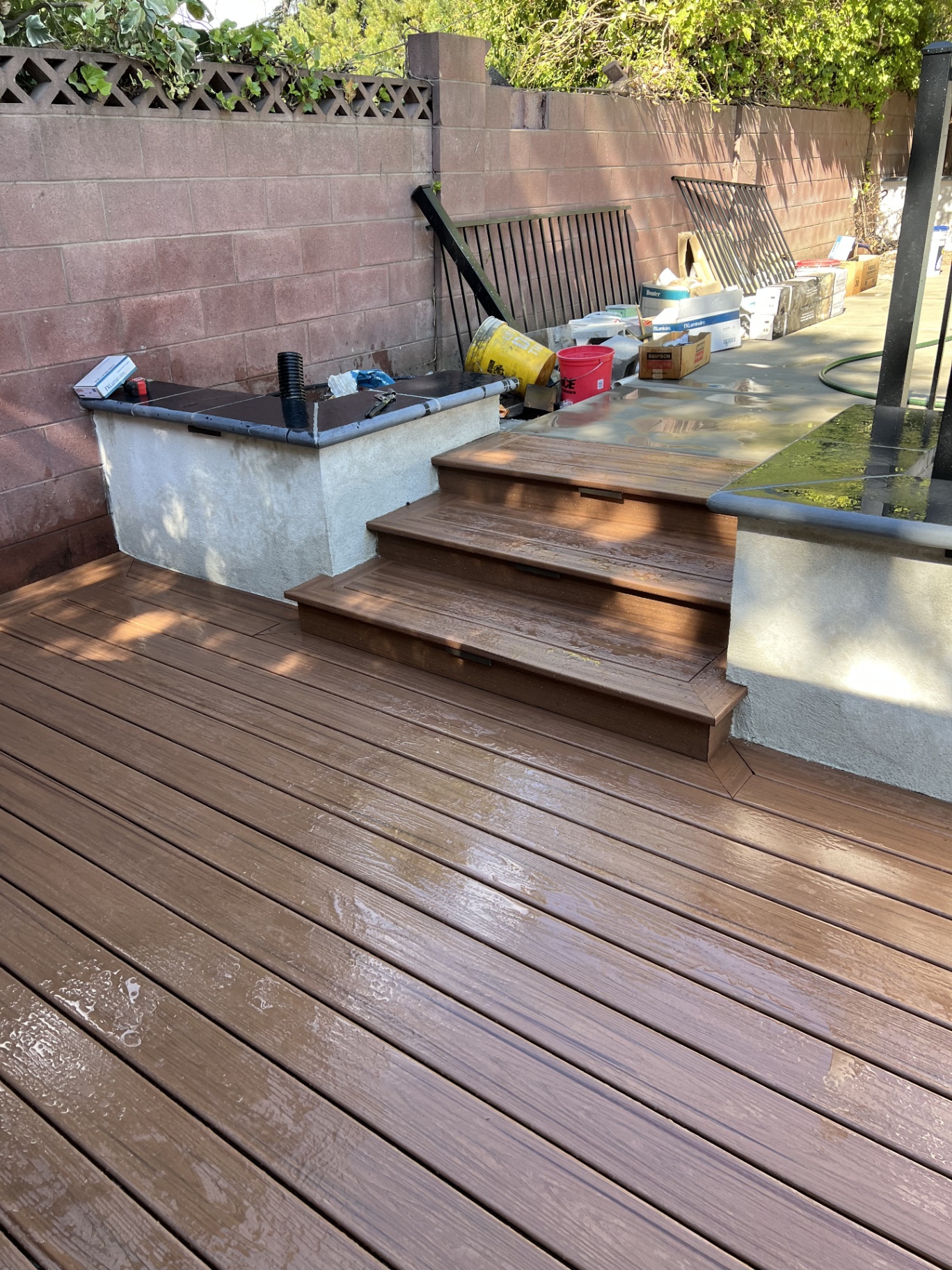 Composite deck steps to patio — Rio Linda